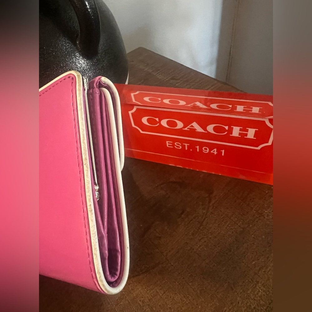 Coach Vintage Pink Fold-Over French Purse Wallet - Picture 6 of 14